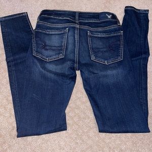 AEO, American Eagle outfitters, super stretch, super low, jegging, size 0, long